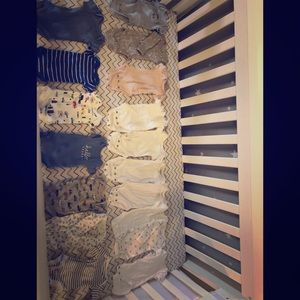 Carter’s onesies and trousers. Preemie